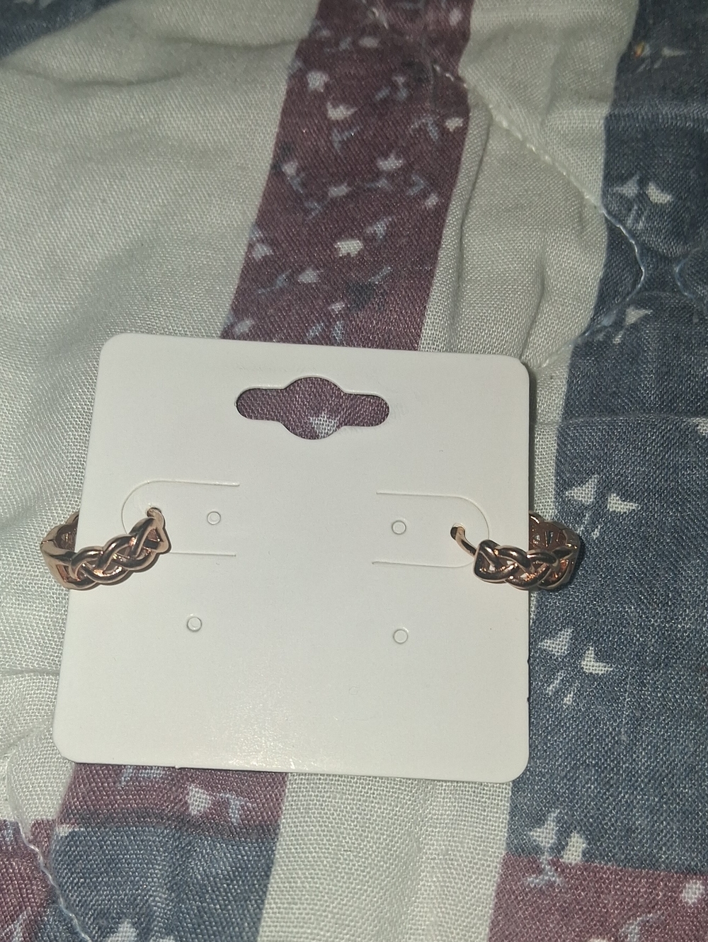 Rose Gold Braided Hoop Earrings for Women